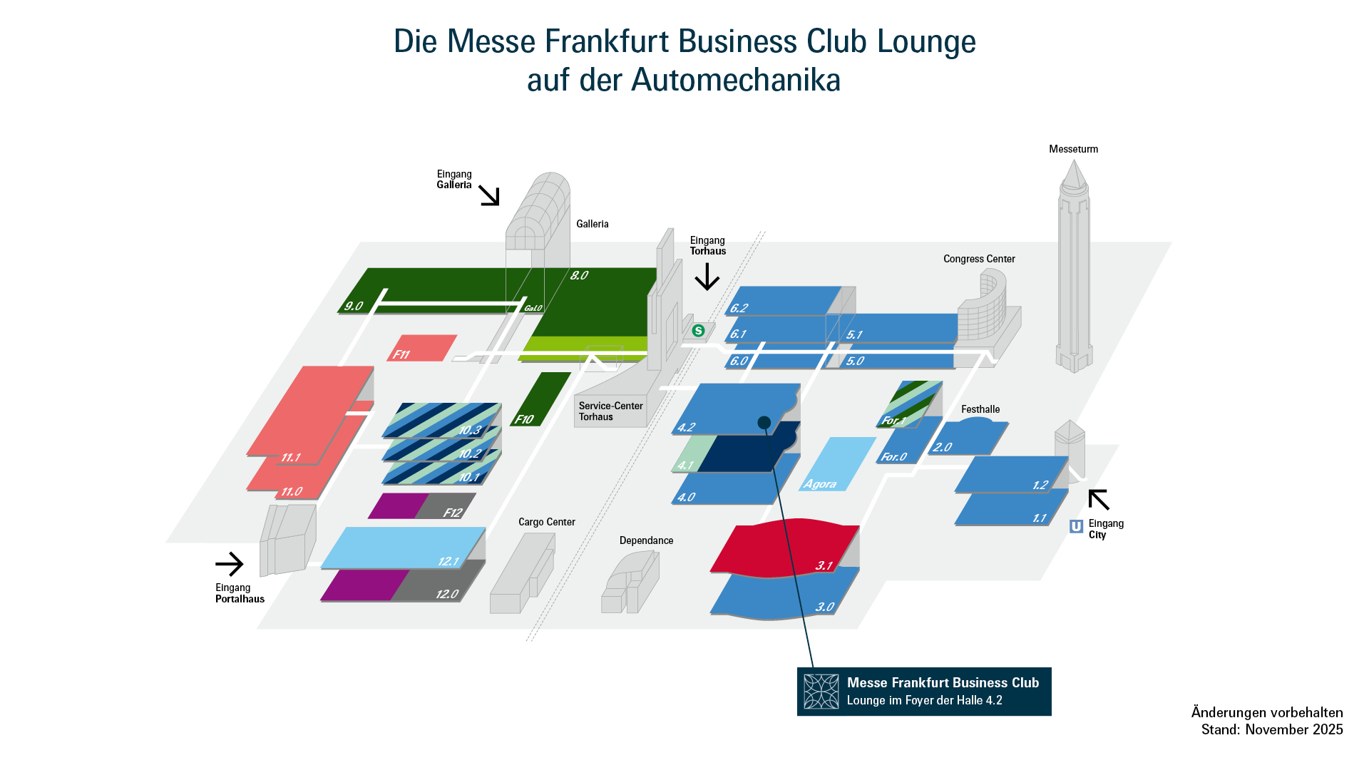 Geländeplan Messe Frankfurt Business Club