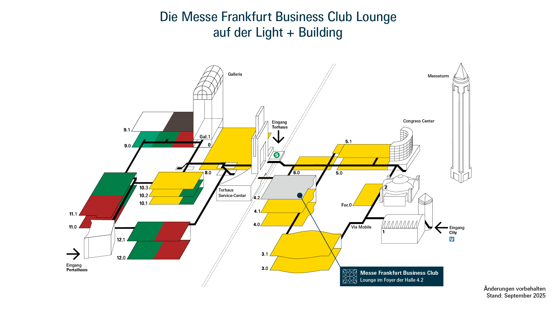 Geländeplan Messe Frankfurt Business Club