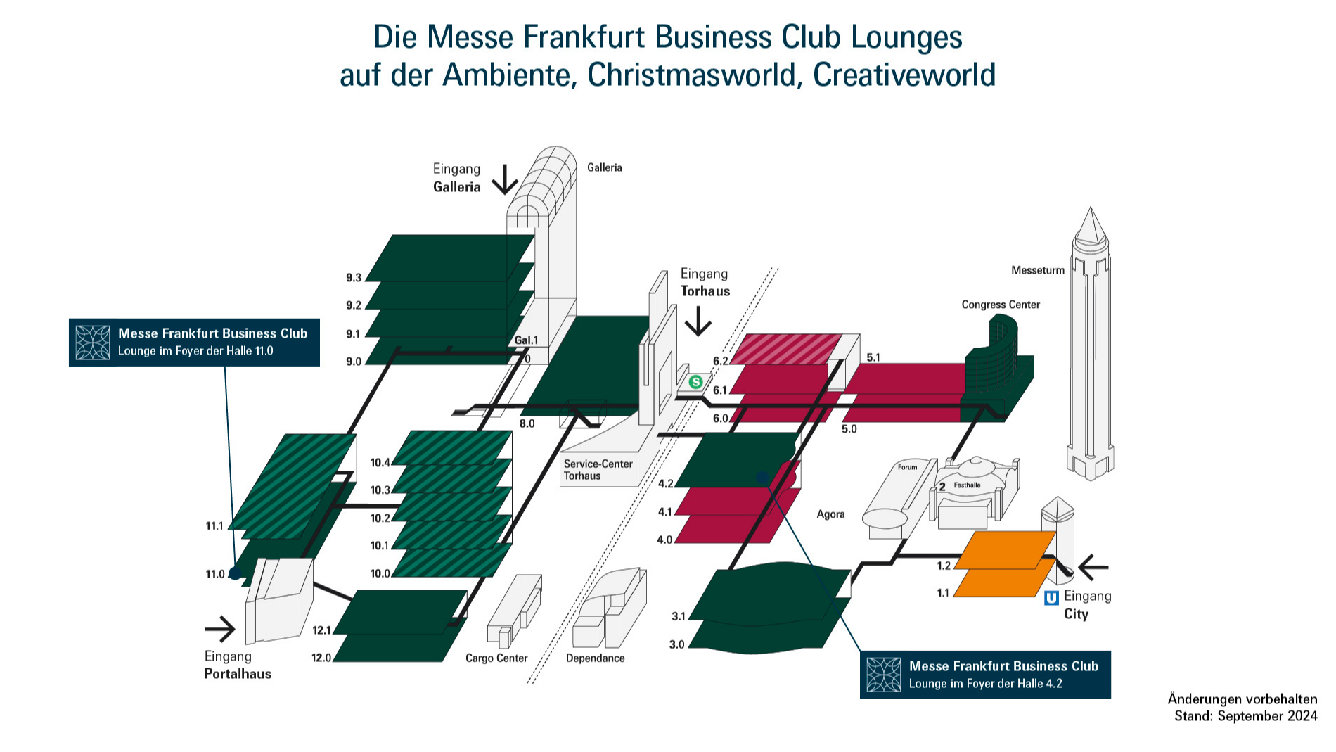 Geländeplan Messe Frankfurt Business Club