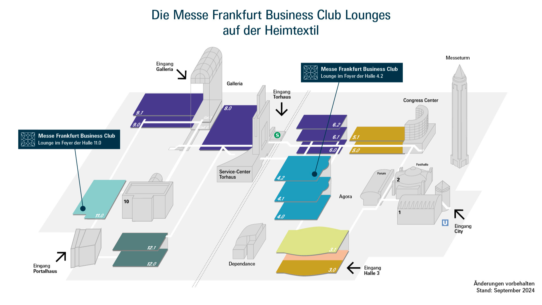 Geländeplan Messe Frankfurt Business Club